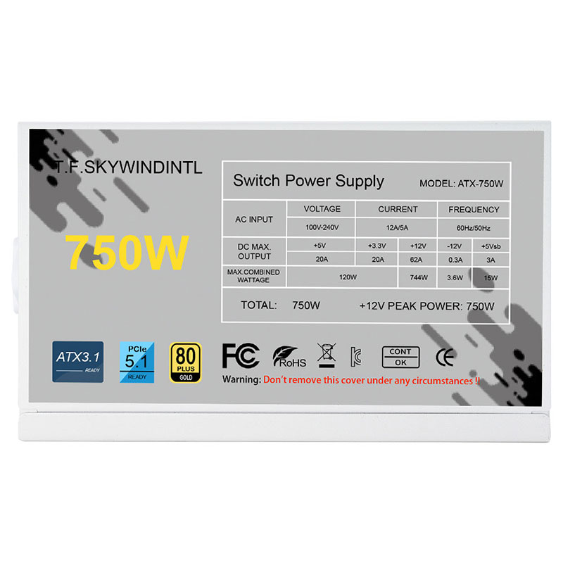 White 750w 850w 1000W 1200W Wa - 1000W White Modular Power Supply recension och pris